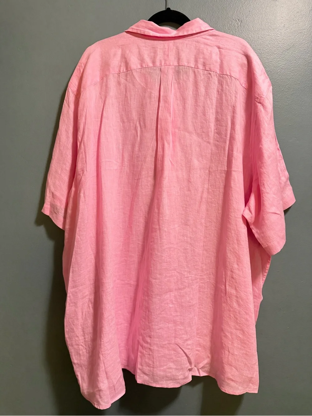 Polo Ralph Lauren 100% Linen Pink Short Sleeve Shirt Men's Size 4XB  4XL Big NEW